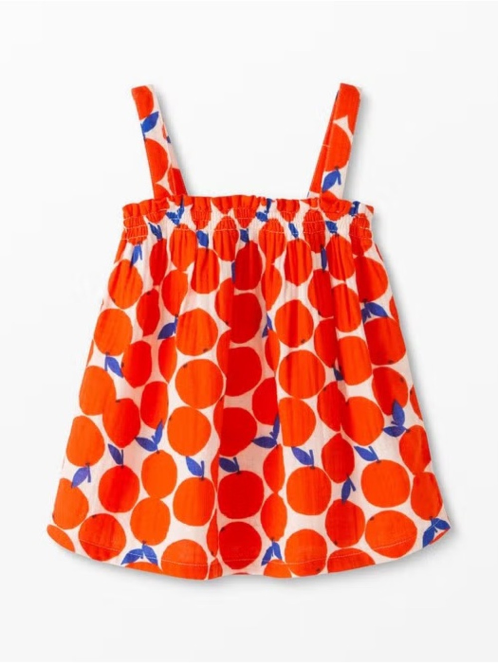 Hanna Andersson tangerine print muslin top